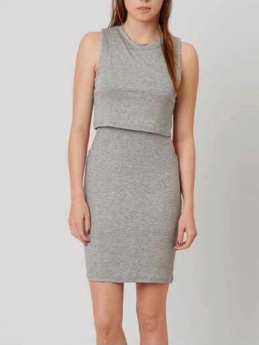 Daytrip Grey Ribbed Cutout Bodycon Dress Size M